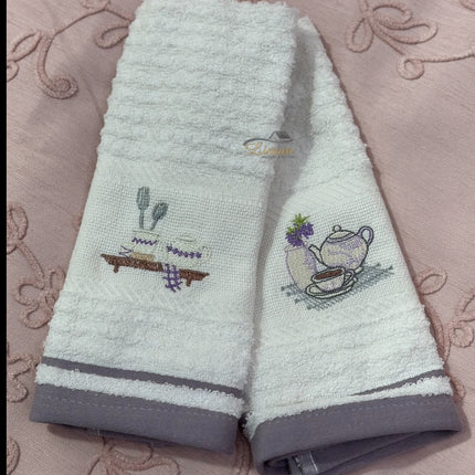 IPEKCE Ipekce Keuken Handdoek 30 x 50 Cm 2 Delig Paars