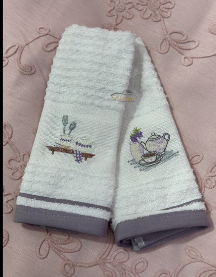 IPEKCE Ipekce Keuken Handdoek 30 x 50 Cm 2 Delig Paars