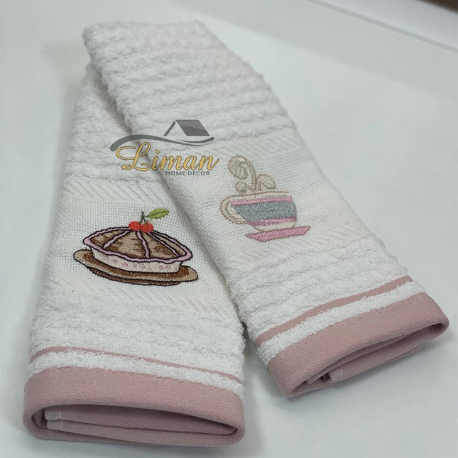 IPEKCE Ipekce Keuken Handdoek 30 x 50 Cm 2 Delig Roze