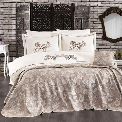 IPEKCE Ipekce Nida Bedspreiset 7 Delig Beige