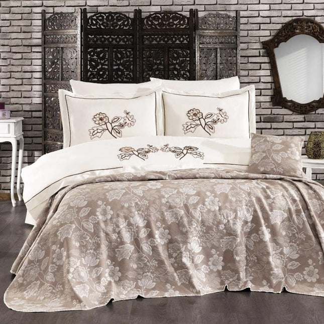 IPEKCE Ipekce Nida Bedspreiset 7 Delig Beige