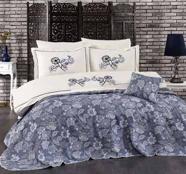 IPEKCE Ipekce Nida Bedspreiset 7 Delig Blauw