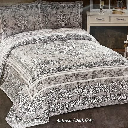 IPEKCE Ipekce Nora Bedspreiset 3 Delig Antraciet