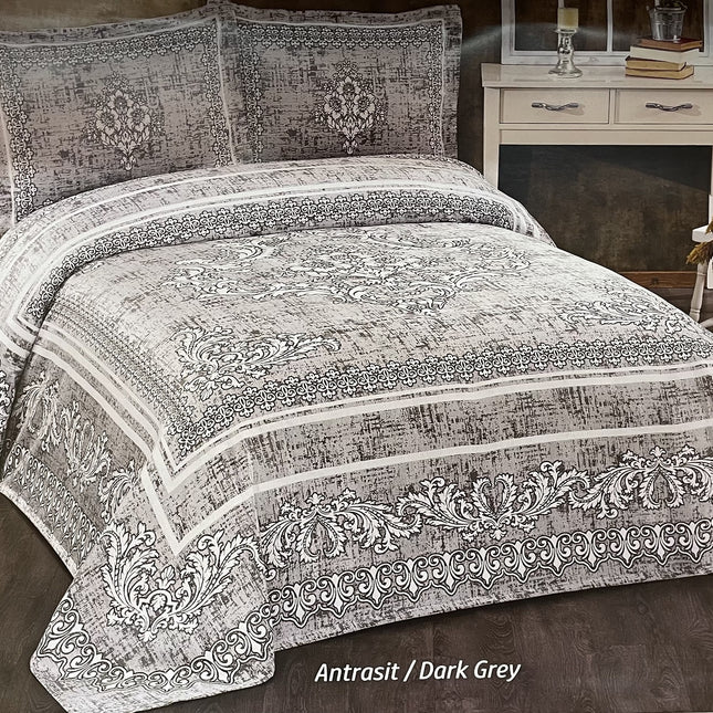 IPEKCE Ipekce Nora Bedspreiset 3 Delig Antraciet