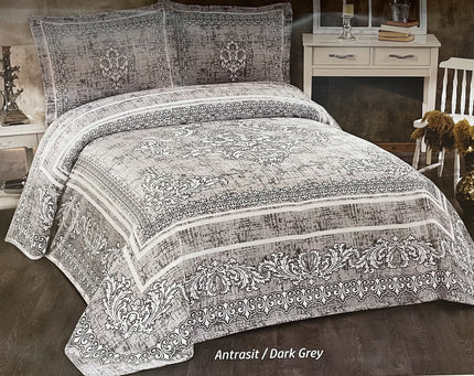 IPEKCE Ipekce Nora Bedspreiset 3 Delig Antraciet