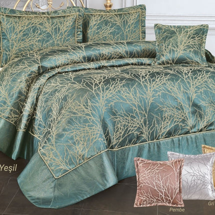 IPEKCE Ipekce Pirlanta Bedspreiset 4 Delig Groen