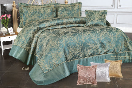 IPEKCE Ipekce Pirlanta Bedspreiset 4 Delig Groen