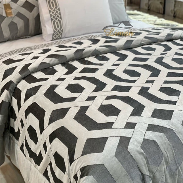 IPEKCE Ipekce Rio Bedspreiset 9 Delig Grijs