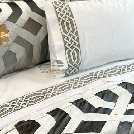 IPEKCE Ipekce Rio Bedspreiset 9 Delig Grijs