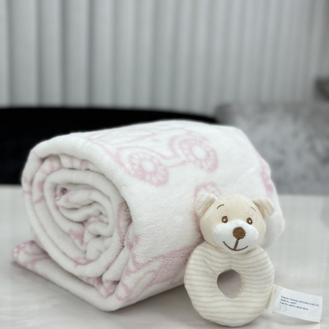 IPEKCE IPEKCE TOMURCUK BABY DEKEN + SPEELGOED ROZE