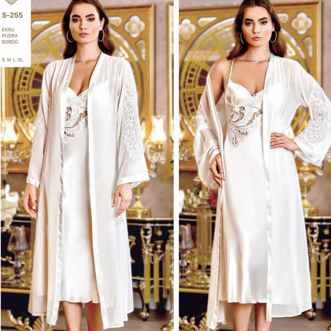 JEREMI Jeremi Satijn Lingerieset 6 Delig Cream