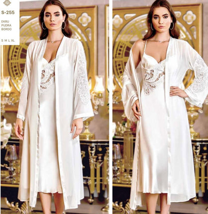 JEREMI Jeremi Satijn Lingerieset 6 Delig Cream