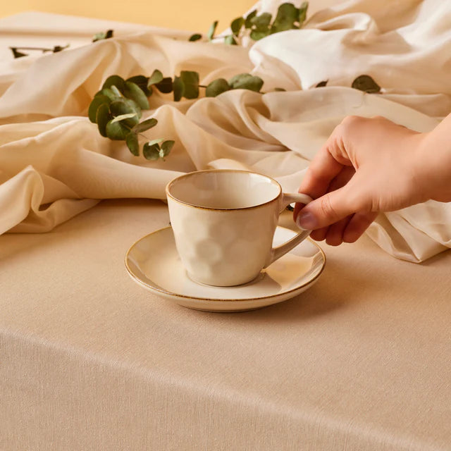 KARACA KARACA ARIA BEIGE REACTIVE KOFFIESET 2 DELIG | 1 PERSOONS