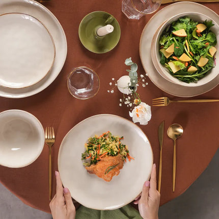 KARACA Karaca Aria Beige Reactive Serviesset 24 Delig | 6 Persoons