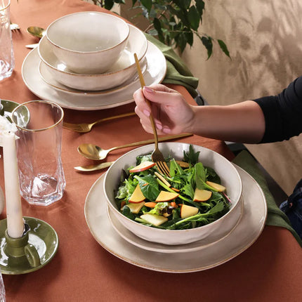 KARACA Karaca Aria Beige Reactive Serviesset 24 Delig | 6 Persoons