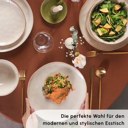 KARACA Karaca Aria Beige Reactive Serviesset 24 Delig | 6 Persoons