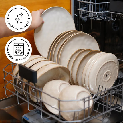 KARACA Karaca Aria Beige Reactive Serviesset 24 Delig | 6 Persoons