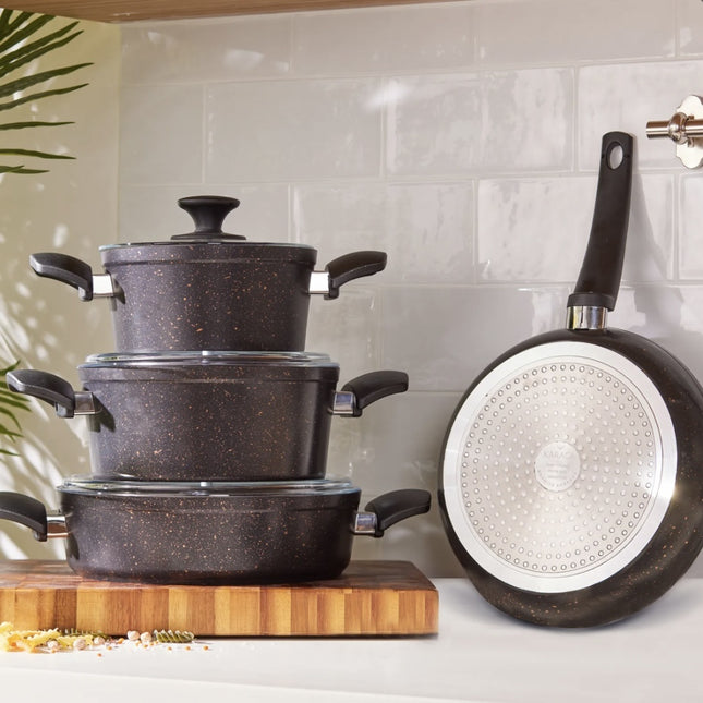KARACA Karaca Bio granit Black Gold Pannenset 7 Delig