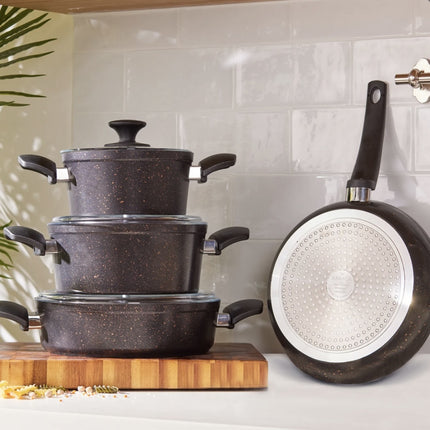 KARACA Karaca Bio granit Black Gold Pannenset 7 Delig