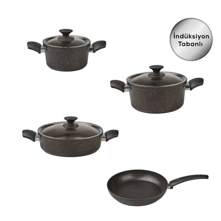 KARACA Karaca Bio granit Black Gold Pannenset 7 Delig
