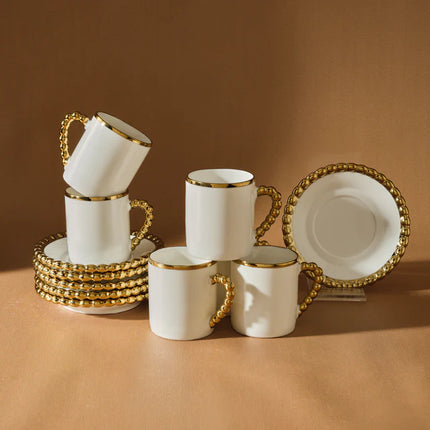 KARACA Karaca Boncuk Espressoset 12 delig | 6 persoons Gold