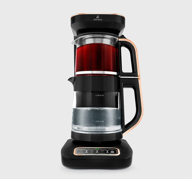 KARACA Karaca Çaysever Robotea Pro 4 in 1 automatische glas thee Machine Zwart Koper