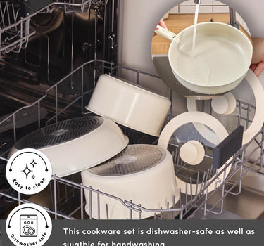 karaca Karaca Ceramica Comfort 6-Delige Anti-Aanbak Pannenset Crème
