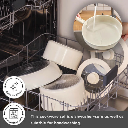 karaca Karaca Ceramica Comfort 6-Delige Anti-Aanbak Pannenset Crème