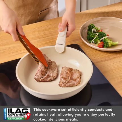 karaca Karaca Ceramica Comfort 6-Delige Anti-Aanbak Pannenset Crème