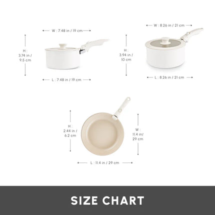 karaca Karaca Ceramica Comfort 6-Delige Anti-Aanbak Pannenset Crème