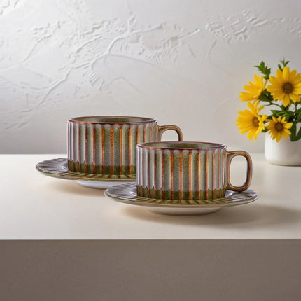 KARACA Karaca Cereus theeset voor 2 personen, 4-delig, groen