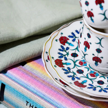 KARACA Karaca Ebruli Espressoset 12 Delig | 6 Persoons Multicolor