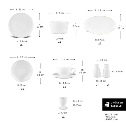 KARACA Karaca Favaro 38-delige Ontbijtset voor 6 Personen