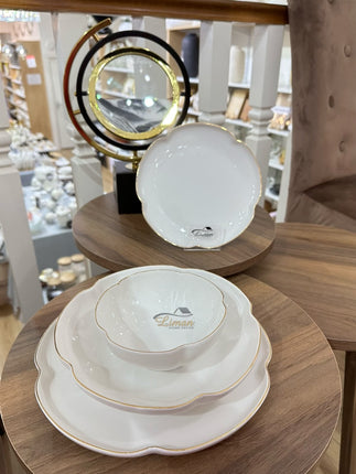 KARACA Karaca Flora 24-delig servies voor 6 personen, Gold