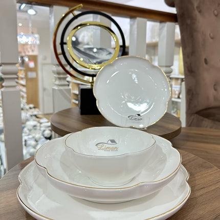 KARACA Karaca Flora 24-delig servies voor 6 personen, Gold