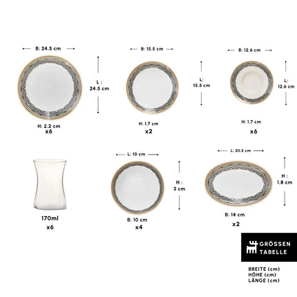 karaca Karaca Globe 20-delige ontbijtset voor 6 personen