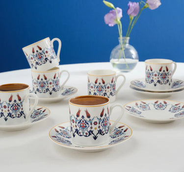 KARACA Karaca Haliç Espresso Koffieset 6-persoons 12-delig , 80 ml