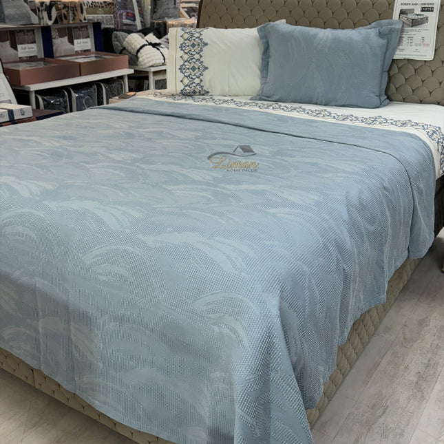 KARACA Karaca Home Blanche Waffle Bedspreiset Blauw