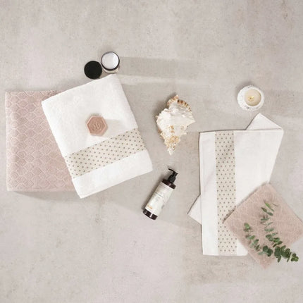 KARACA Karaca Home Lossi Offwhite-Beige  Handdoek set 4 Delig