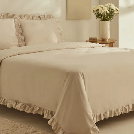KARACA Karaca Home Pure Ruffle 100% Katoenen Dekbed Set Ecru