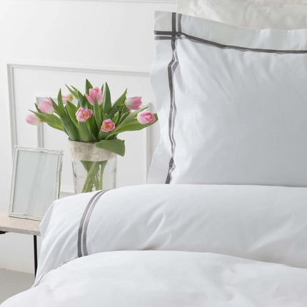 KARACA Karaca Home White Collection Valse Grijs Satin Stripe Dekbedovertrek 2 persoons