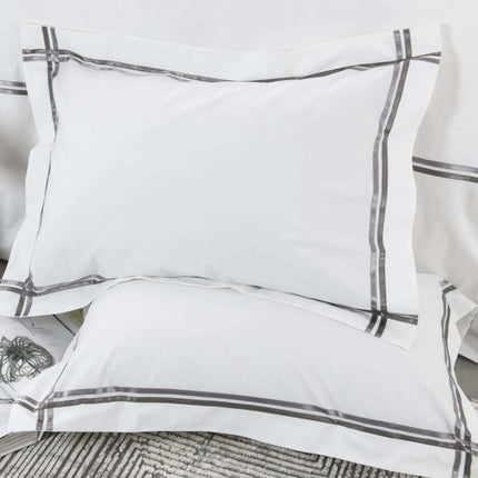 KARACA Karaca Home White Collection Valse Grijs Satin Stripe Dekbedovertrek 2 persoons