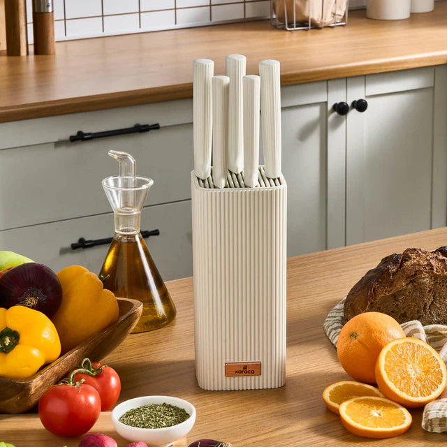 karaca Karaca Massimo Line 6-Delige Rvs Messenset, Crème