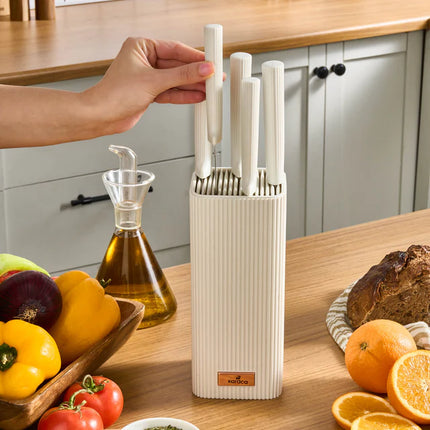 karaca Karaca Massimo Line 6-Delige Rvs Messenset, Crème