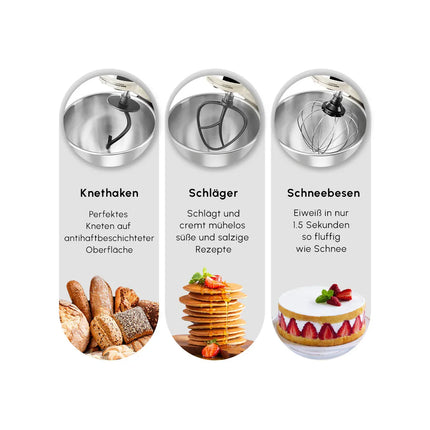 karaca Karaca Mastermaid Chef Pro, Keukenmachine met Dubbele Arm, 1500 W, Zacht Crème