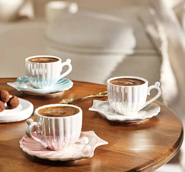 KARACA Karaca Oyster Espressoset 4 Delig | 2 persoons
