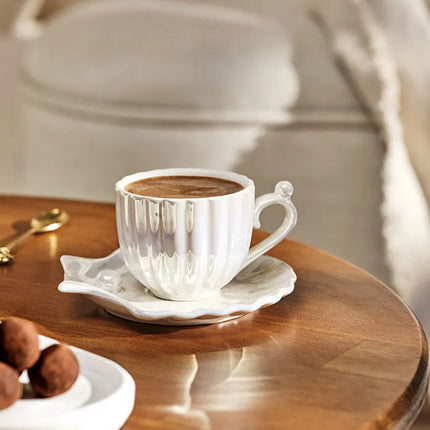 KARACA Karaca Oyster Espressoset 4 Delig | 2 persoons