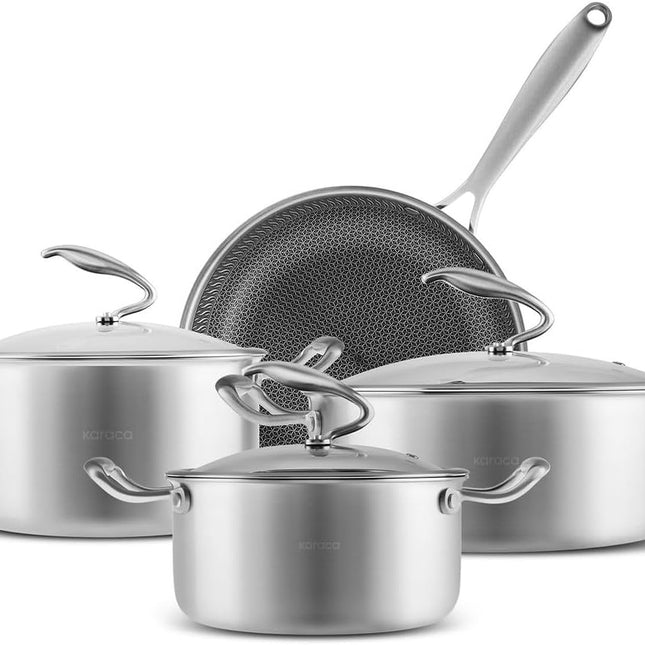 KARACA Karaca PowerSteel 316+ 3Ply Steel Pannenset 7 Delig
