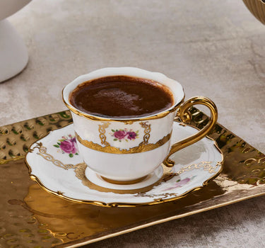 KARACA KARACA ROYAL BONE ELIZABETH ESPRESSOSET 12 DELIG |6 PERSOONS