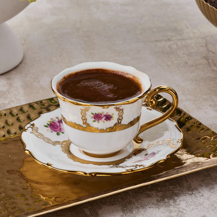 KARACA KARACA ROYAL BONE ELIZABETH ESPRESSOSET 12 DELIG |6 PERSOONS